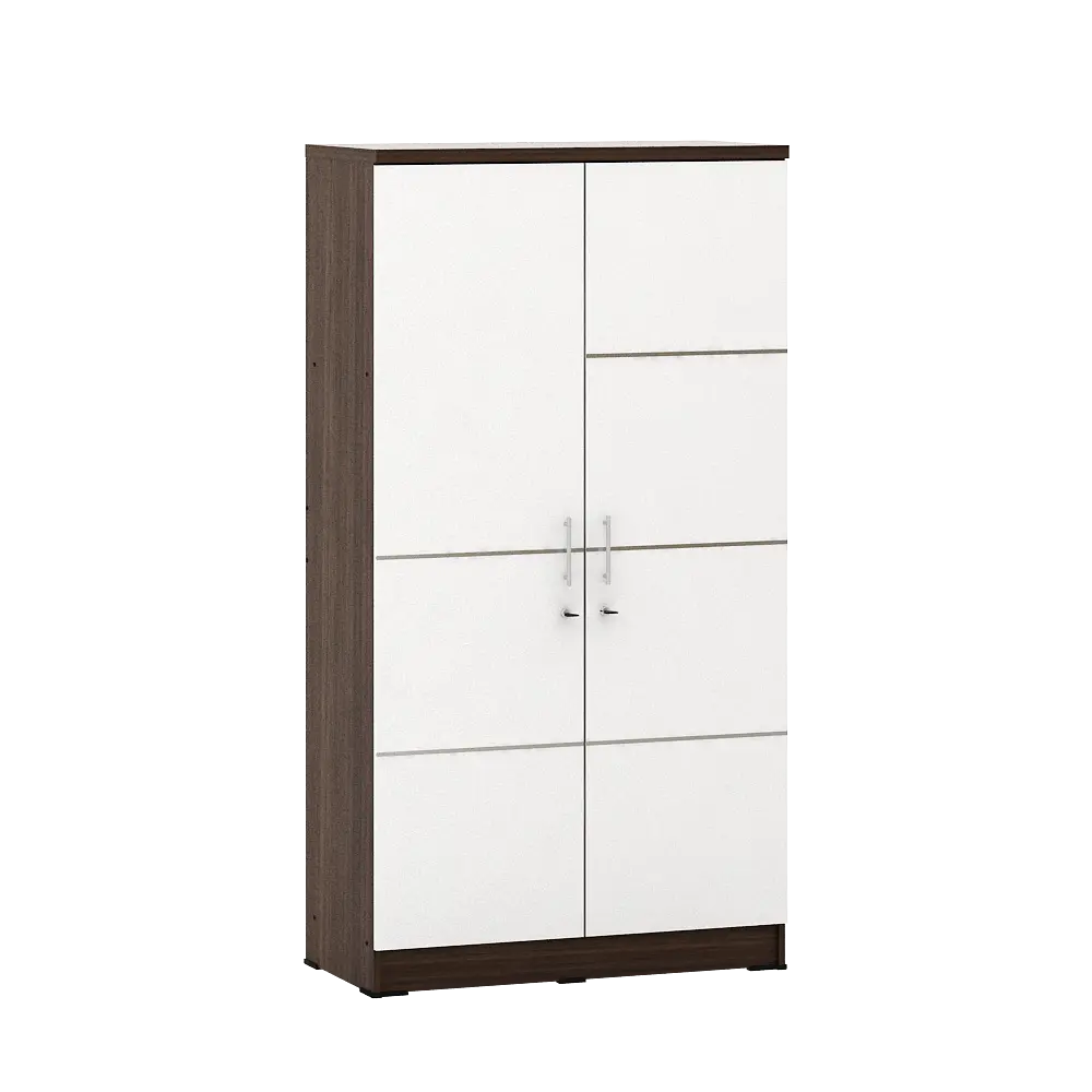 PIRA METROPOLIS - ALBA 2PM LT LEMARI PAKAIAN MEDIUM 2 PINTU warna AMERICAN WALNUT - WHITE - WHITE - METROPOLIS - foto 3