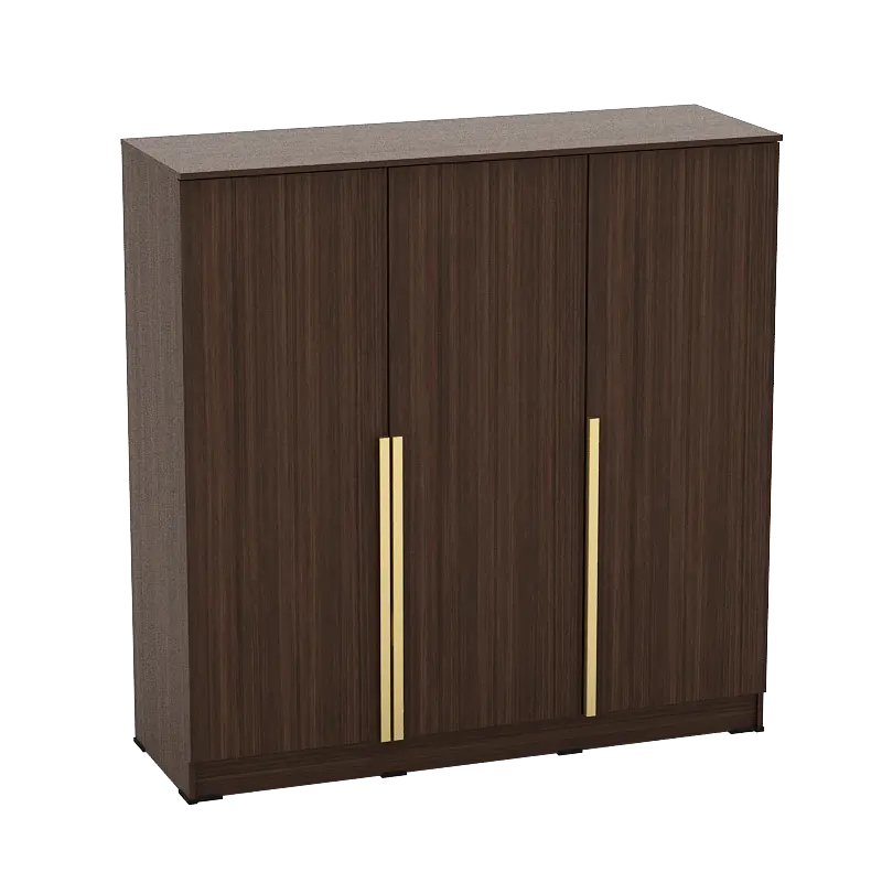PIRA METROPOLIS - YONA BLS120 LEMARI PAKAIAN 3 PINTU FULL RAK warna AMERICAN WALNUT - GOLD HAIRLINE - PIRA METROPOLIS - foto 4