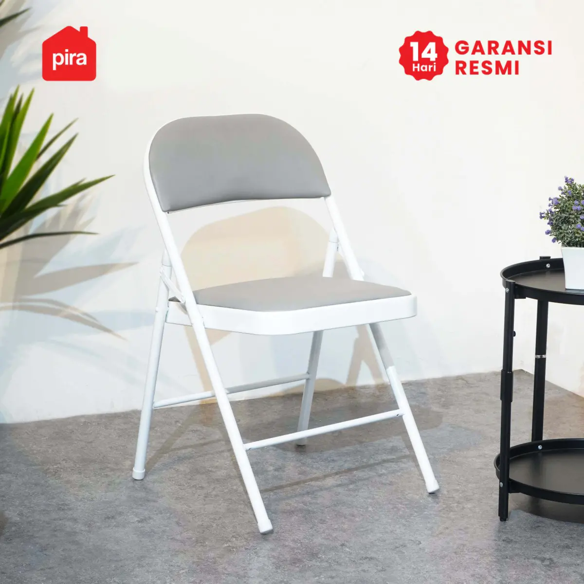 PIRA - SOLO AVA CH45 KURSI LIPAT OUTDOOR / KURSI LIPAT / KURSI CAFE warna WHITE - GREY - PIRA - foto 2