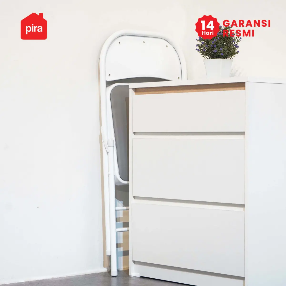 PIRA - SOLO AVA CH45 KURSI LIPAT OUTDOOR / KURSI LIPAT / KURSI CAFE warna WHITE - GREY - PIRA - foto 3