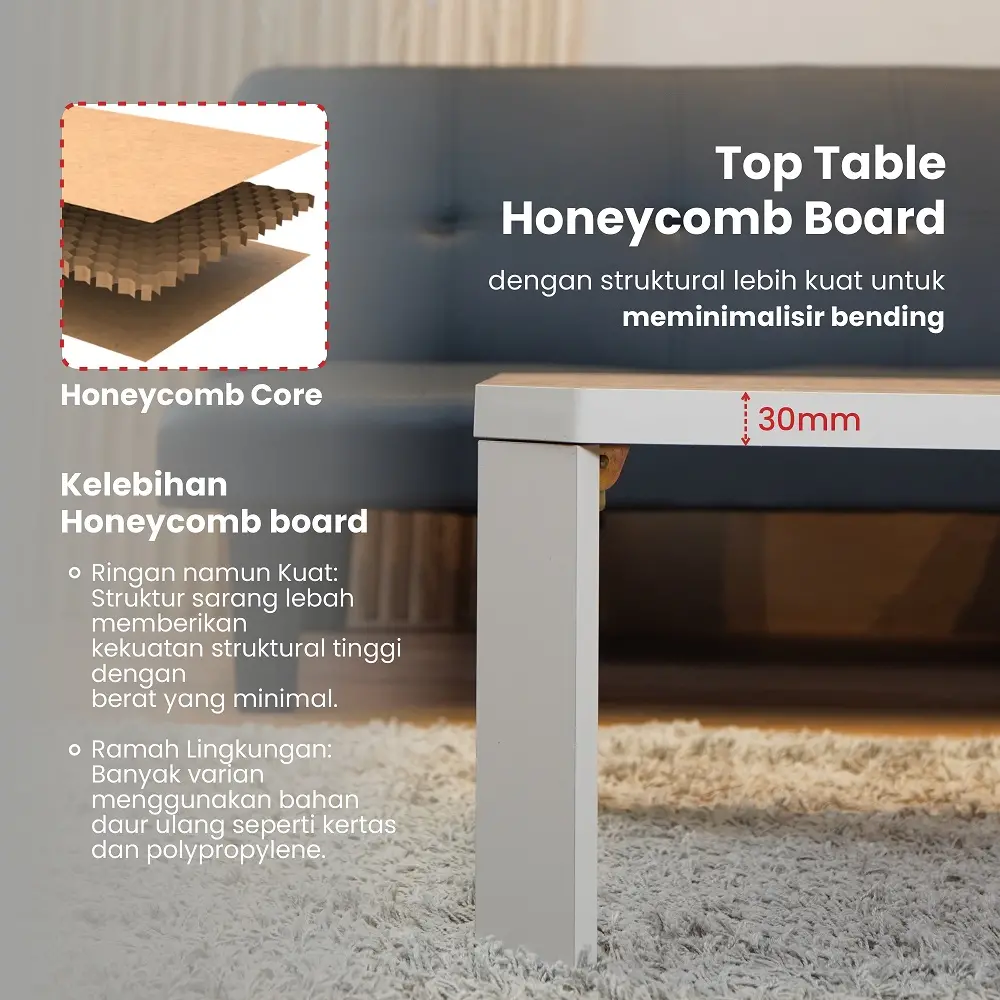 PIRA - TABE CT120 MEJA TAMU MEJA MAKAN LIPAT LESEHAN MEJA BELAJAR LIPAT LESEHAN warna LIGHT TAUPE - EURO OAK - PIRA - foto 10