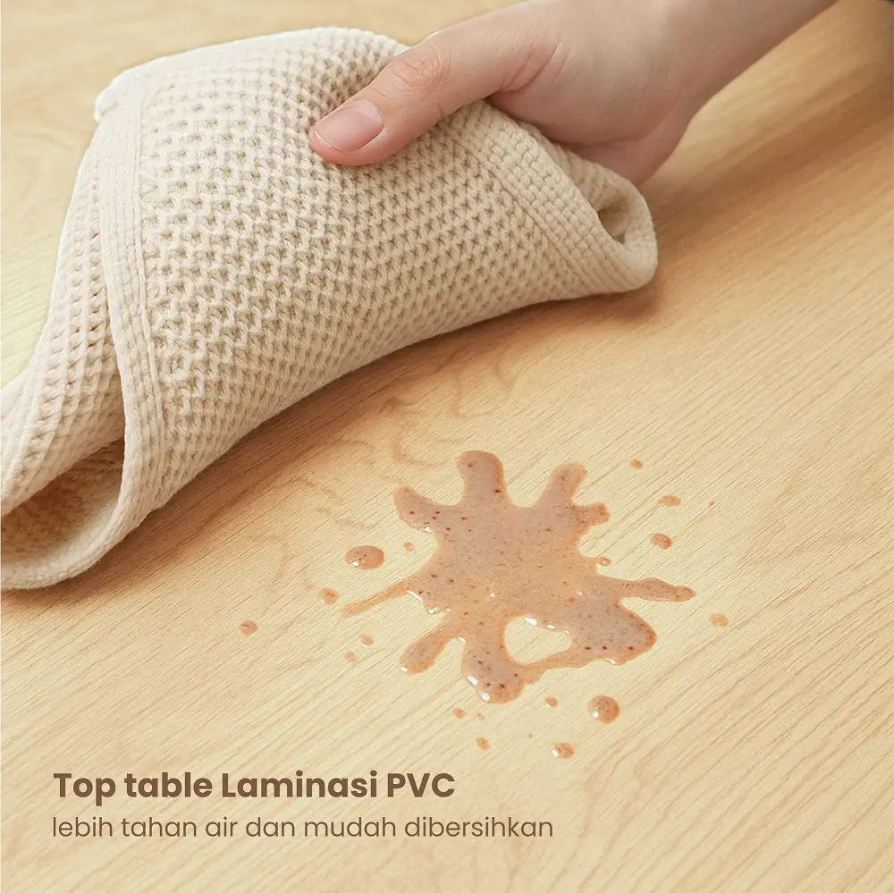 PIRA - TABE CT120 MEJA TAMU MEJA MAKAN LIPAT LESEHAN MEJA BELAJAR LIPAT LESEHAN warna LIGHT TAUPE - EURO OAK - PIRA - foto 12