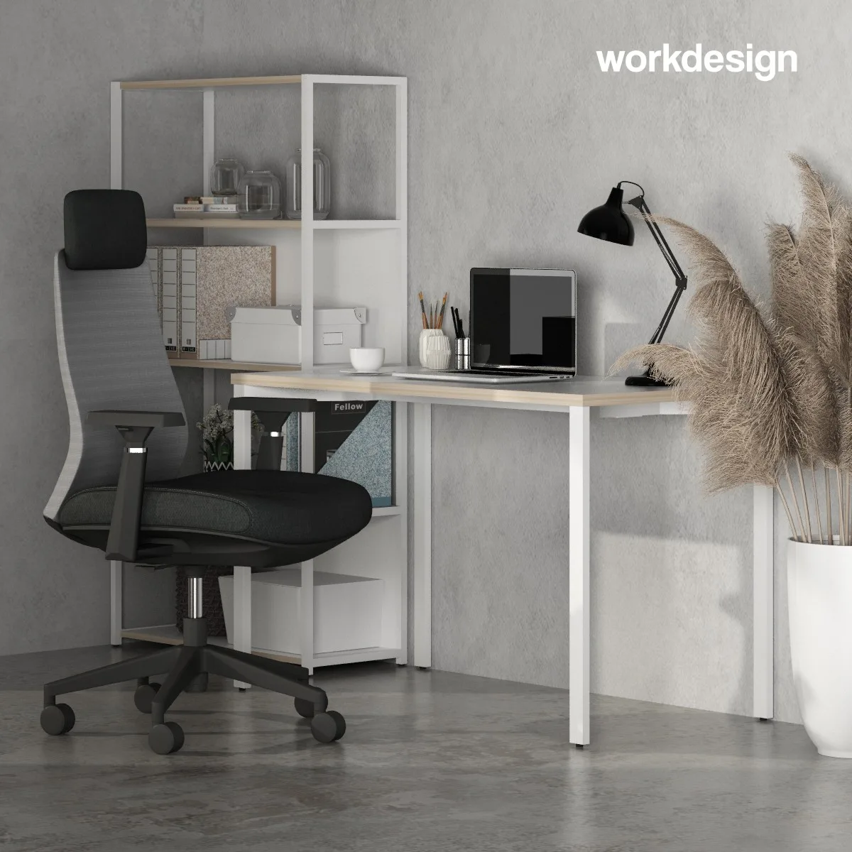 WORKDESIGN QUIGON PC KURSI KANTOR / KURSI KERJA ERGONOMIS DENGAN LUMBAR SUPPORT warna BLACK - WORKDESIGN - foto 2