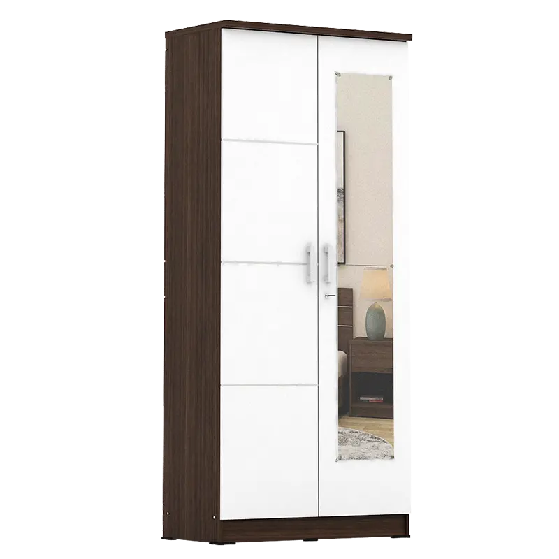 PIRA METROPOLIS - ALBA BAZ 2MN LT LEMARI PAKAIAN 2 PINTU warna AMERICAN WALNUT - WHITE - METROPOLIS - foto 3