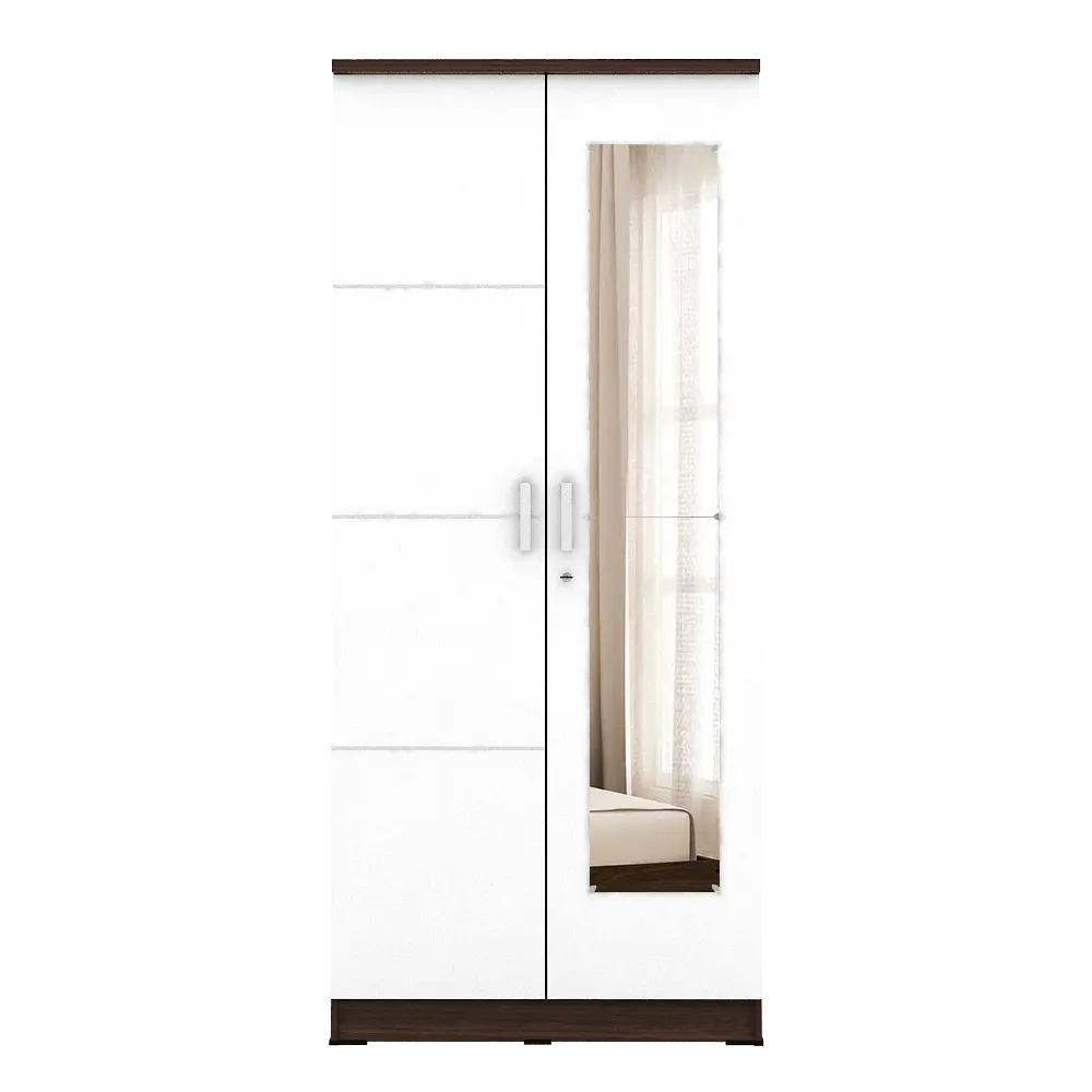 PIRA METROPOLIS - ALBA BAZ 2MN LT LEMARI PAKAIAN 2 PINTU warna AMERICAN WALNUT - WHITE - METROPOLIS - foto 5