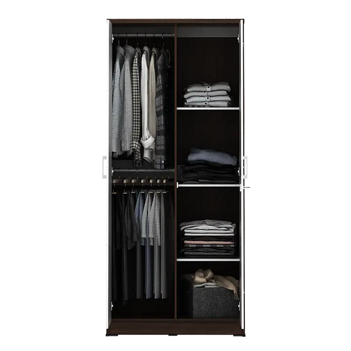PIRA METROPOLIS - ALBA BAZ 2MN LT LEMARI PAKAIAN 2 PINTU warna AMERICAN WALNUT - WHITE - METROPOLIS - foto 6