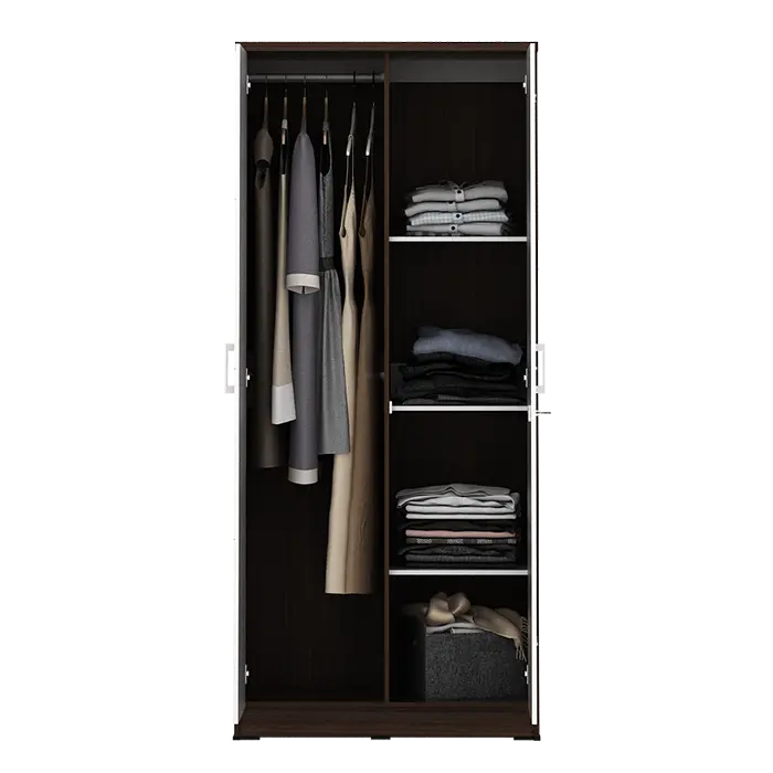 PIRA METROPOLIS - ALBA BAZ 2MN LT LEMARI PAKAIAN 2 PINTU warna AMERICAN WALNUT - WHITE - METROPOLIS - foto 7