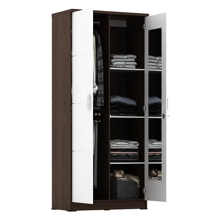 PIRA METROPOLIS - ALBA BAZ 2MN LT LEMARI PAKAIAN 2 PINTU warna AMERICAN WALNUT - WHITE - METROPOLIS - foto 8
