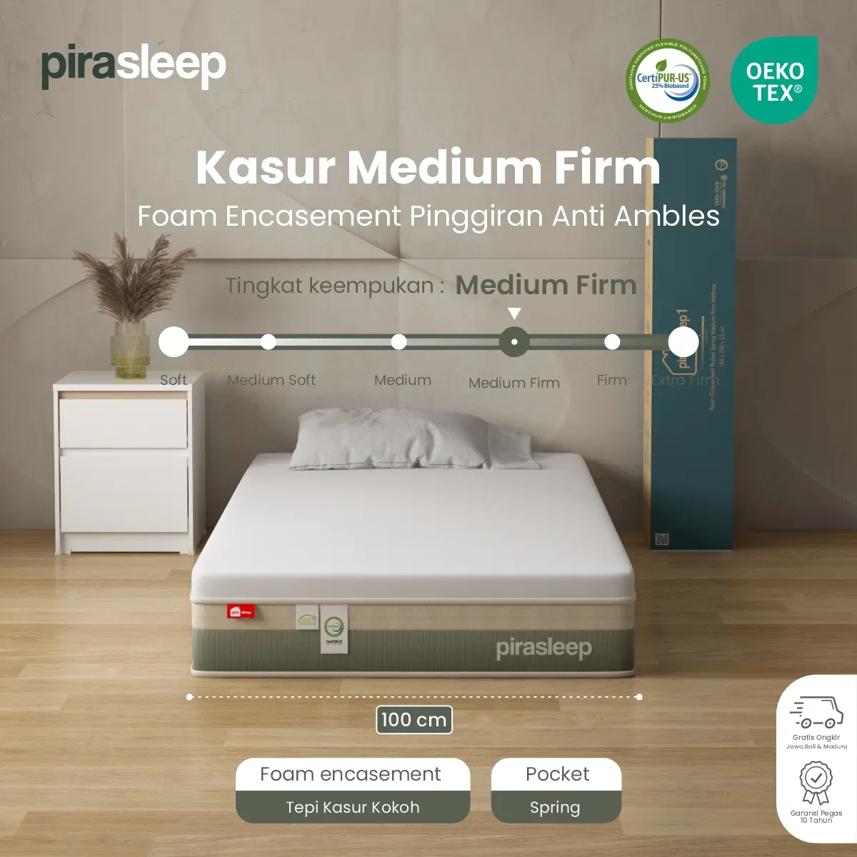 PIRA SLEEP 1 FEPS MF100 WHITE - CREAM + FUJI NS40 PRO OAK - WHITE - foto 9