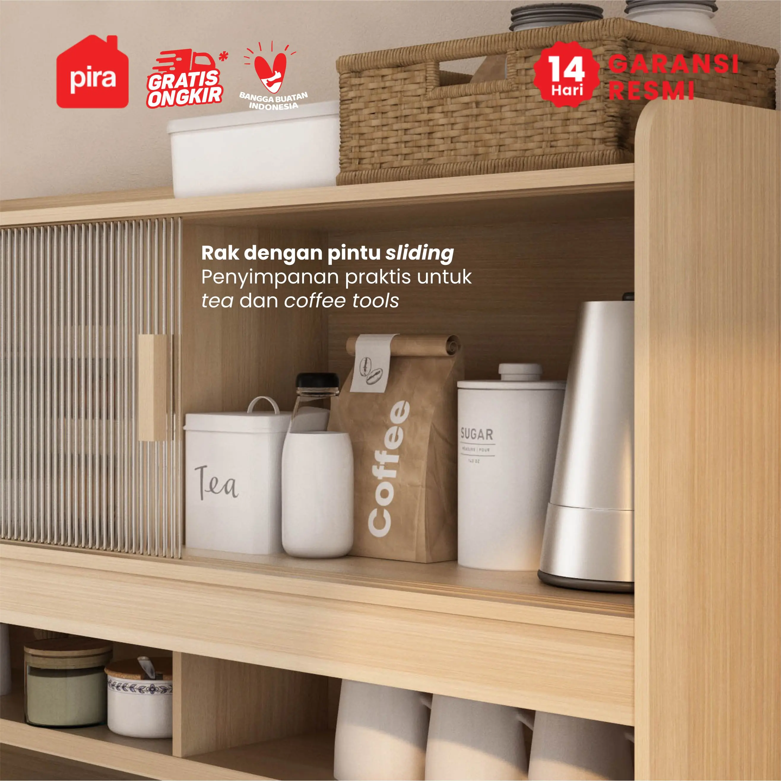 PIRA METROPOLIS - INDY KC120 LEMARI DAPUR / RAK DAPUR / KABINET DAPUR warna PRO OAK - WHITE - PIRA METROPOLIS - foto 5