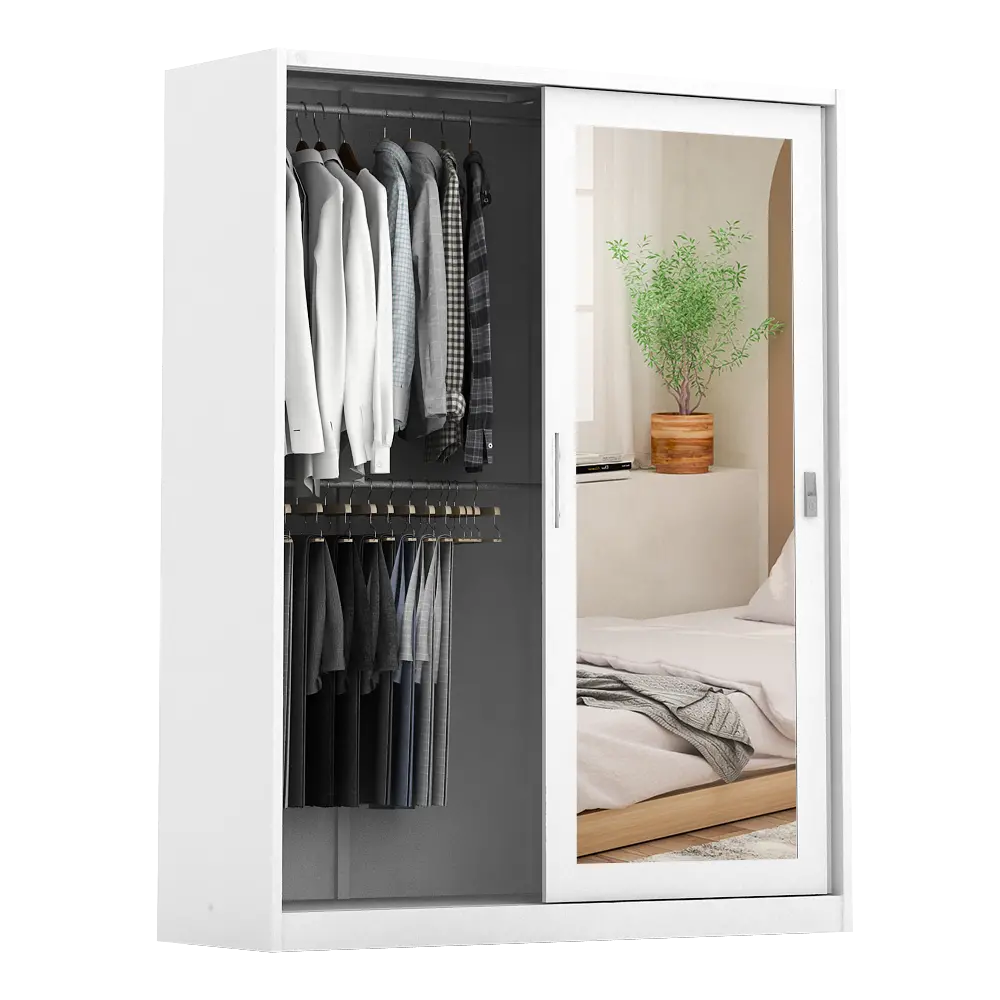 PIRA - SCHON 150A N MWDSL LEMARI PAKAIAN BESI SLIDING / PINTU GESER warna WHITE - PIRA - foto 4