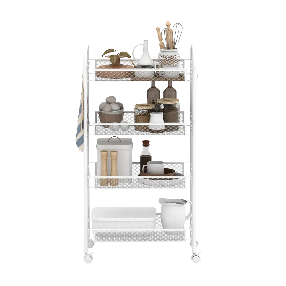 PIRA - GUMI MKT4 RAK TROLI / RAK SERBAGUNA / RAK BESI 3/ 4/ 5 SUSUN DENGAN RODA warna WHITE - PIRA - foto 4