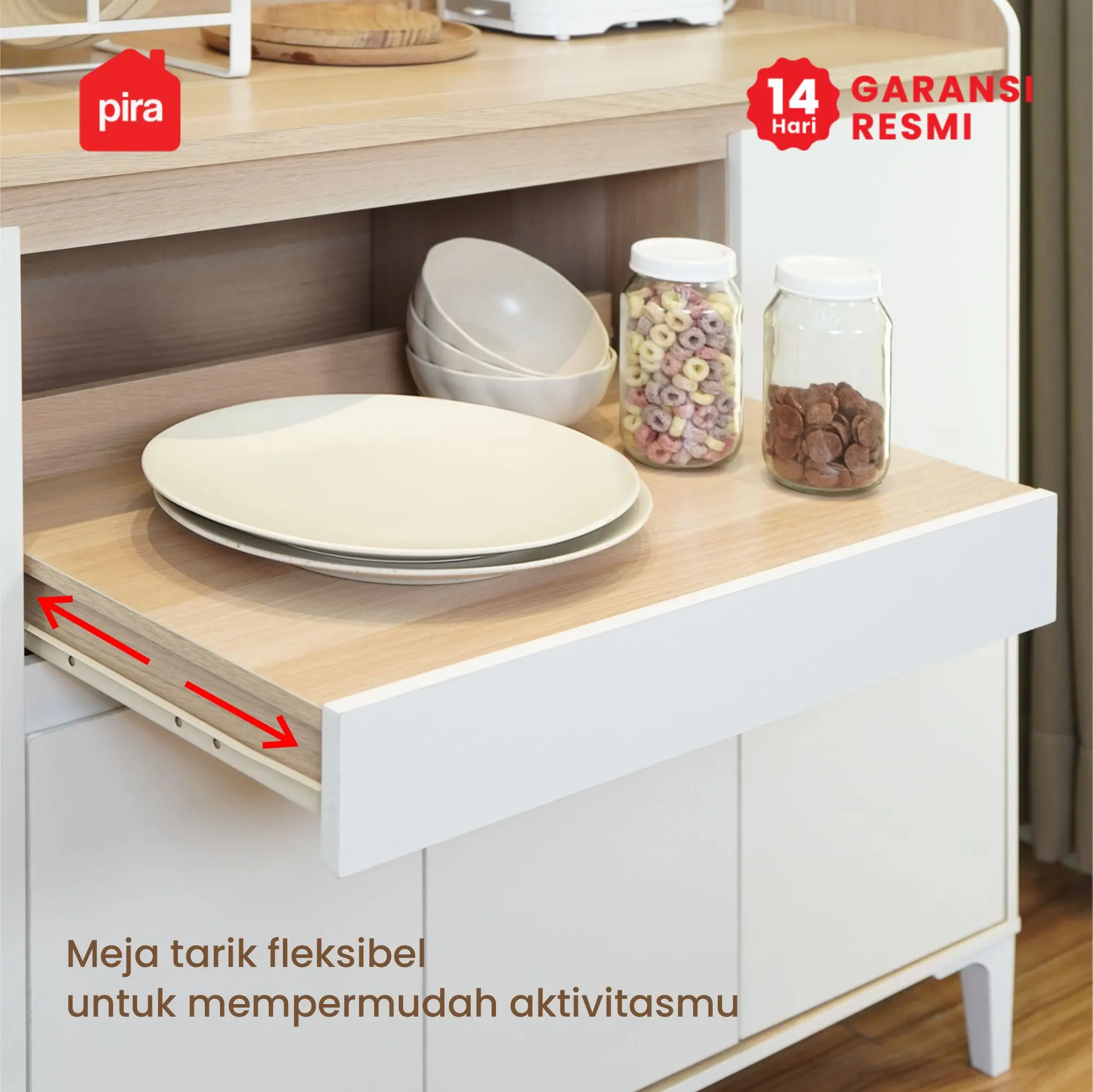 PIRA METROPOLIS OX -  HIRO SB121 BUFET / LEMARI DAPUR / KABINET DAPUR / MEJA TV / SIDEBOARD / RAK SERBAGUNA warna WHITE - PRO OAK - PIRA METROPOLIS OX - foto 11