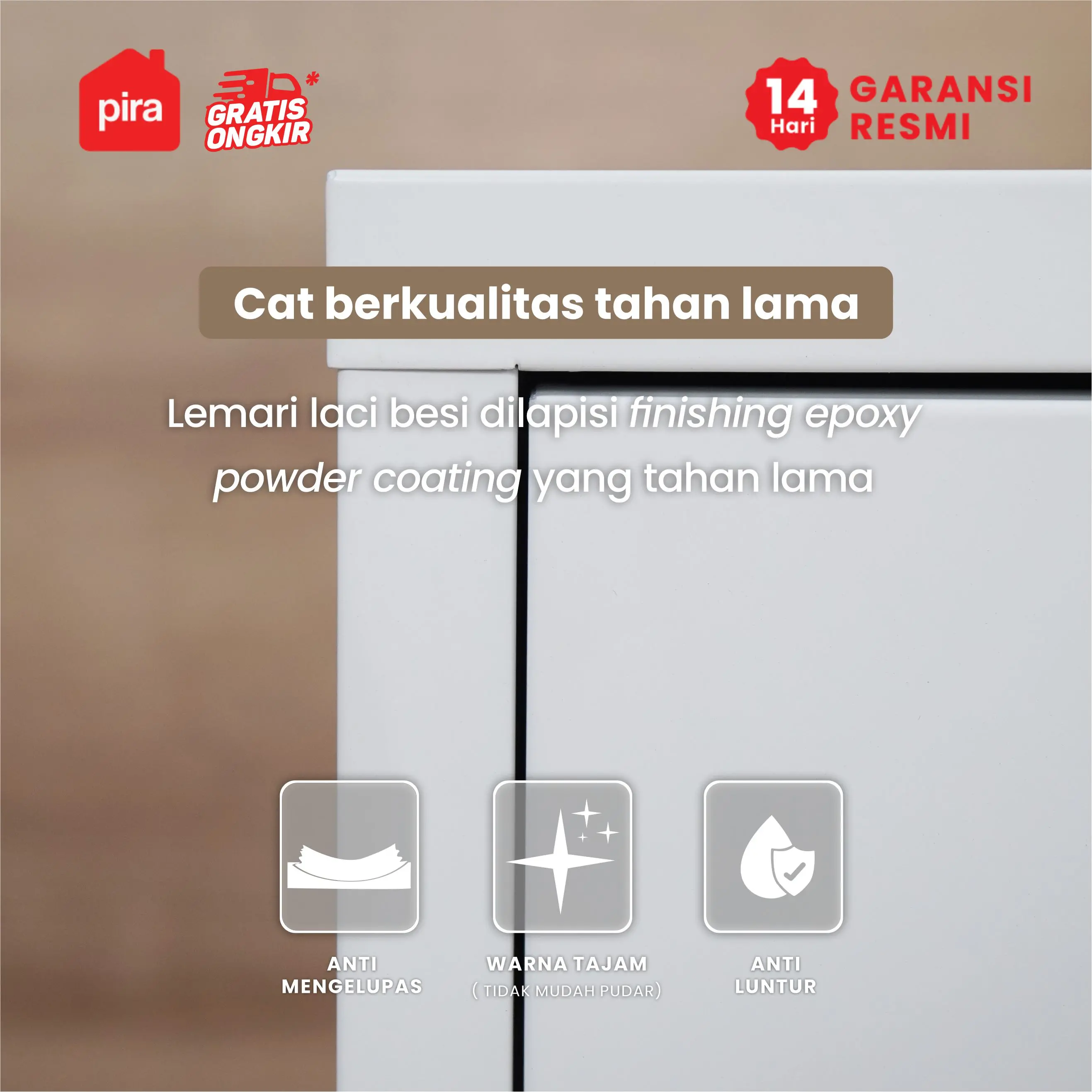 PIRA - ALEX MCH4 LEMARI LACI / LACI BESI / DRAWER BESI warna WHITE - PIRA - foto 4