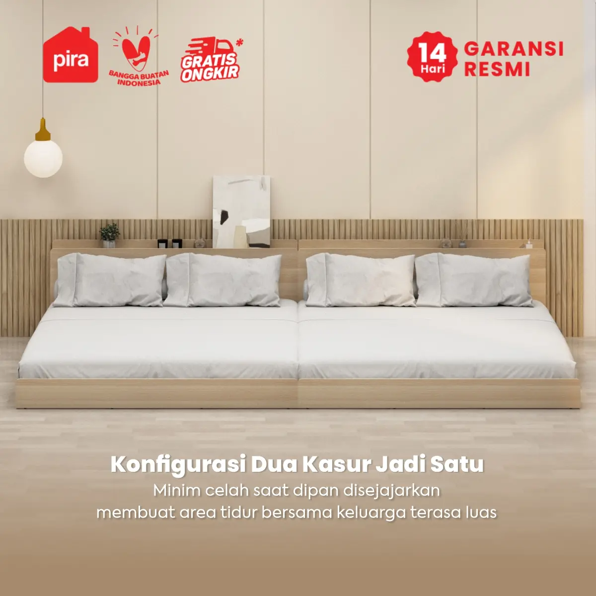 PIRA - NIDO HB160 HEADBOARD KASUR / SANDARAN KASUR / DIPAN / DIPAN TEMPAT TIDUR warna PRO OAK - PIRA - foto 4