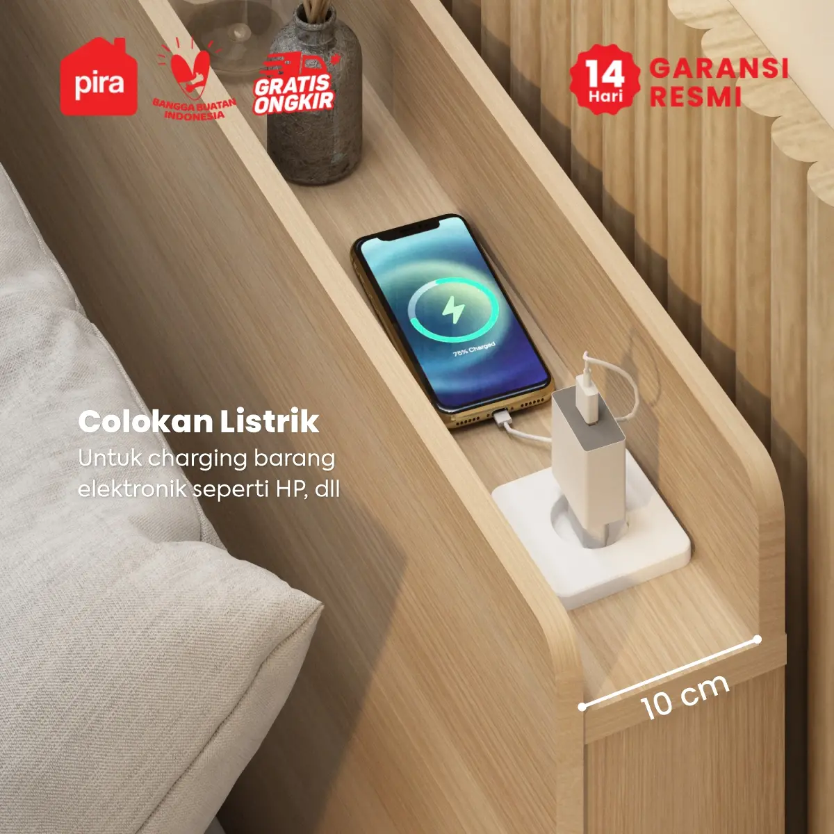 PIRA - NIDO HB160 HEADBOARD KASUR / SANDARAN KASUR / DIPAN / DIPAN TEMPAT TIDUR warna PRO OAK - PIRA - foto 8