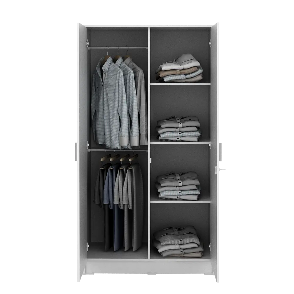 PIRA METROPOLIS OX -  ARUNA 2PM LEMARI PAKAIAN MEDIUM 2 PINTU warna WHITE - PIRA METROPOLIS OX - foto 5
