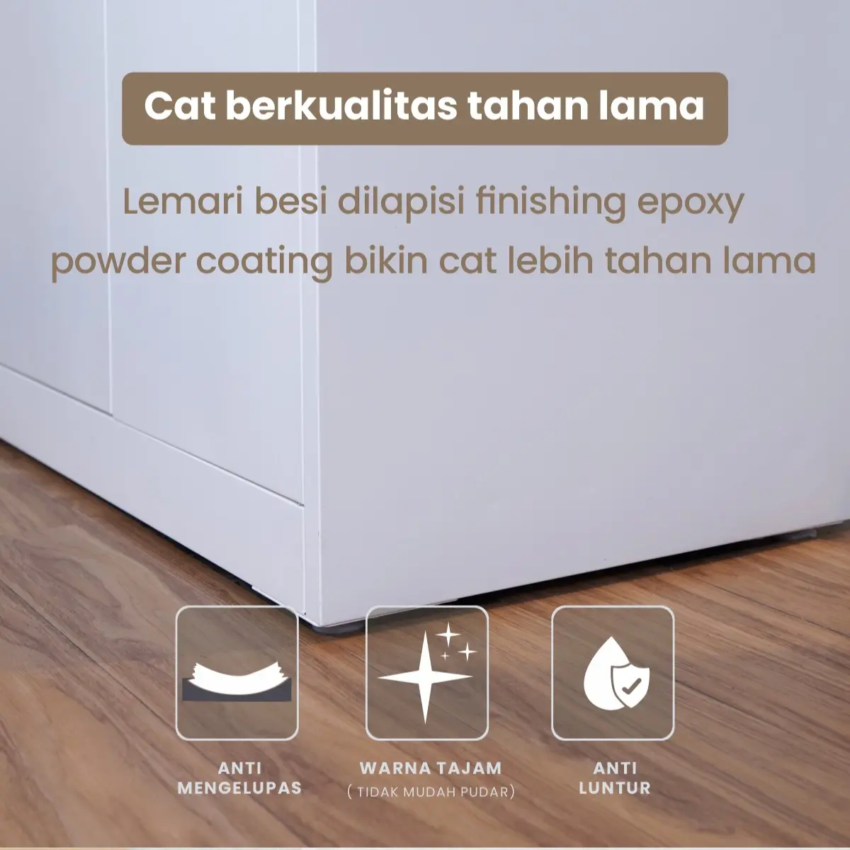 PIRA - LINIO 2BL MWD LEMARI PAKAIAN BESI 2 PINTU / LEMARI PAKAIAN ANAK warna WHITE - PIRA - foto 3