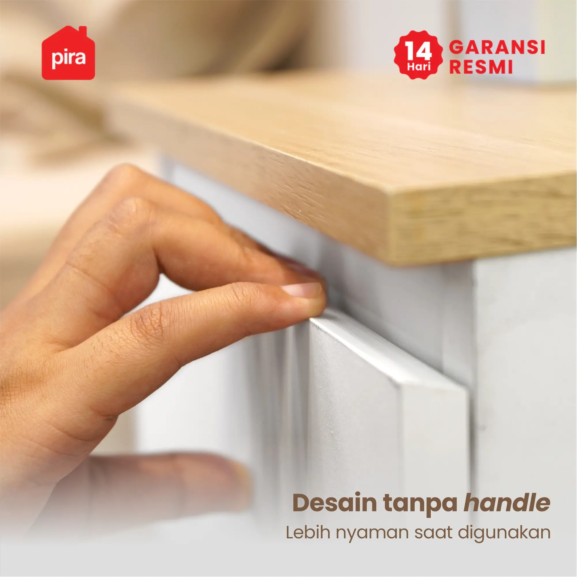 PIRA - LINUS NS30 MEJA NAKAS / MEJA SAMPING / MEJA SUDUT / LEMARI LACI DENGAN LAMPU TIDUR warna WHITE - PRO OAK - PIRA - foto 5