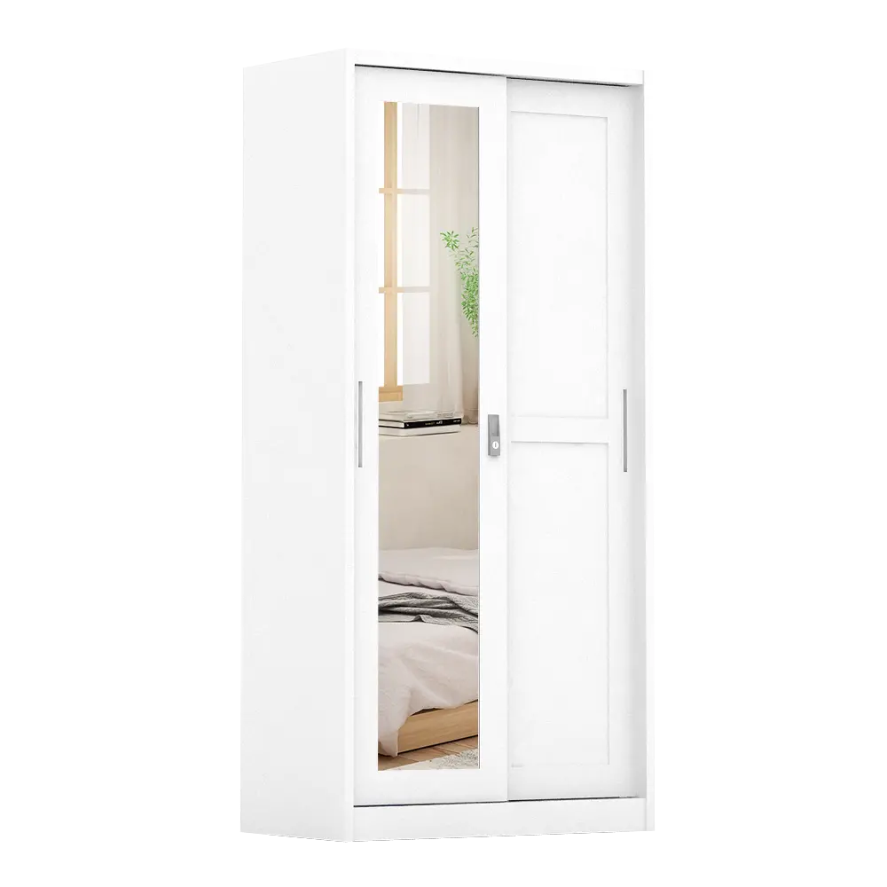 PIRA - SCHON 90A MWDSL LEMARI PAKAIAN BESI SLIDING / PINTU GESER warna WHITE - PIRA - foto 5