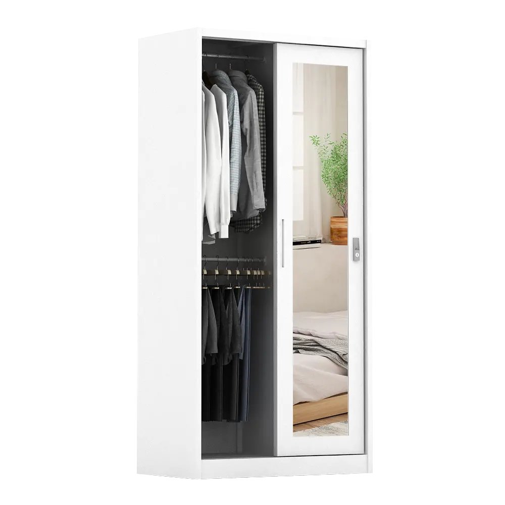 PIRA - SCHON 90A MWDSL LEMARI PAKAIAN BESI SLIDING / PINTU GESER warna WHITE - PIRA - foto 7