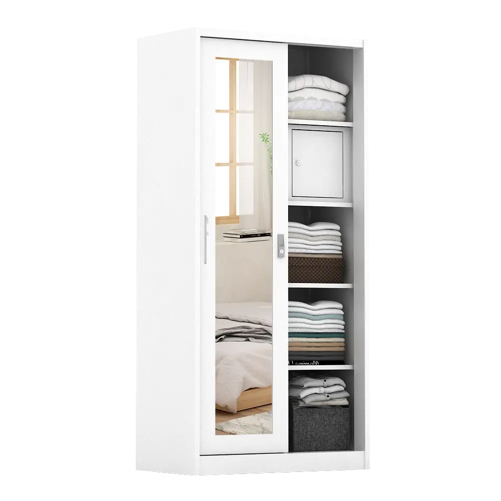 PIRA - SCHON 90A MWDSL LEMARI PAKAIAN BESI SLIDING / PINTU GESER warna WHITE - PIRA - foto 8