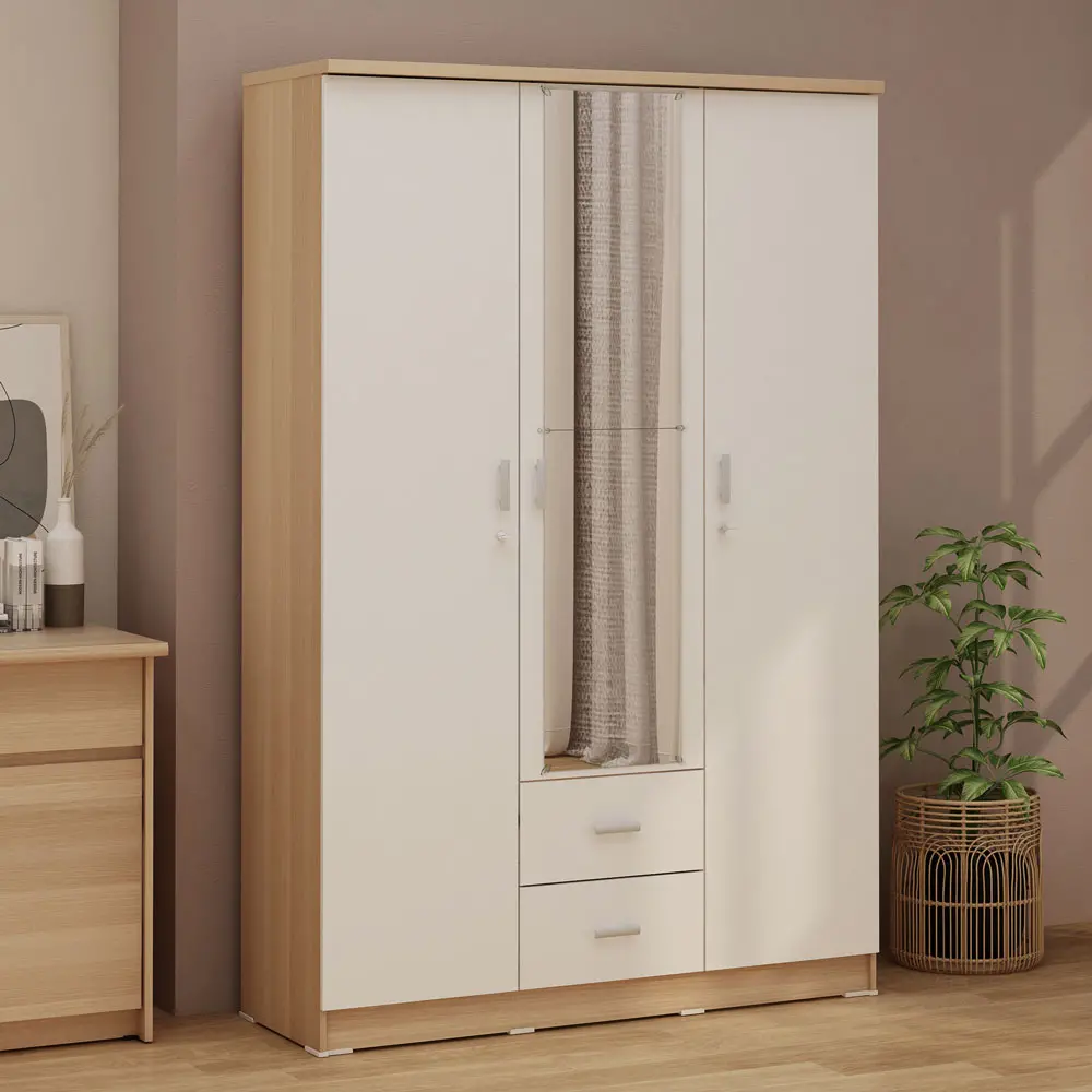 PIRA METROPOLIS OX -  ASTA 3PL LEMARI PAKAIAN 3 PINTU warna PRO OAK - WHITE - PIRA METROPOLIS OX - foto 2