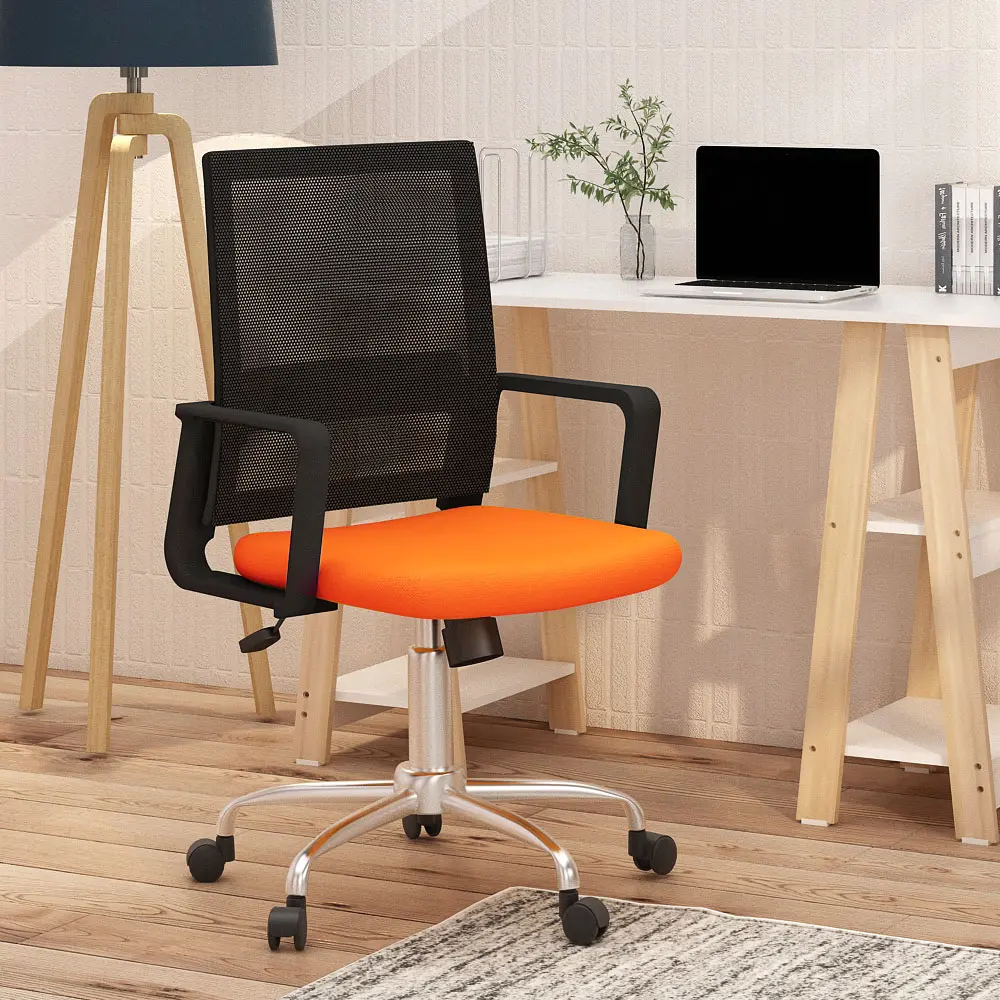 PIRA WORK - REY OC PR KURSI KERJA / KURSI KANTOR warna BLACK - ORANGE - PIRA WORK - foto 1