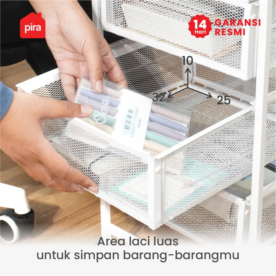 PIRA METROPOLIS - ALVA MCH3 RAK LACI BESI / DRAWER PENYIMPANAN BESI / RAK SUSUN BESI / LACI DOKUMEN warna WHITE - PIRA METROPOLIS - foto 8