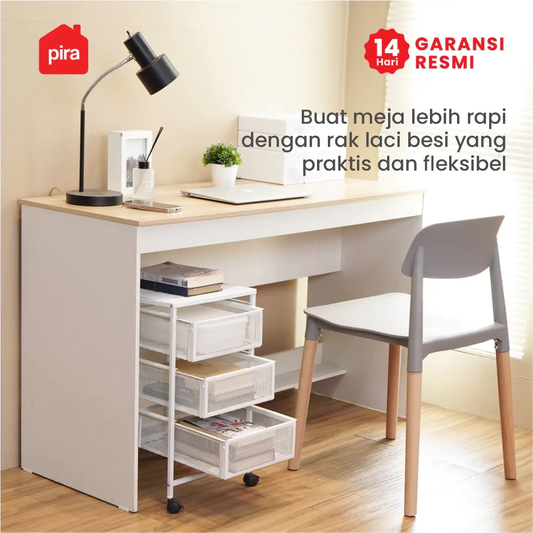 PIRA METROPOLIS - ALVA MCH3 RAK LACI BESI / DRAWER PENYIMPANAN BESI / RAK SUSUN BESI / LACI DOKUMEN warna WHITE - PIRA METROPOLIS - foto 3