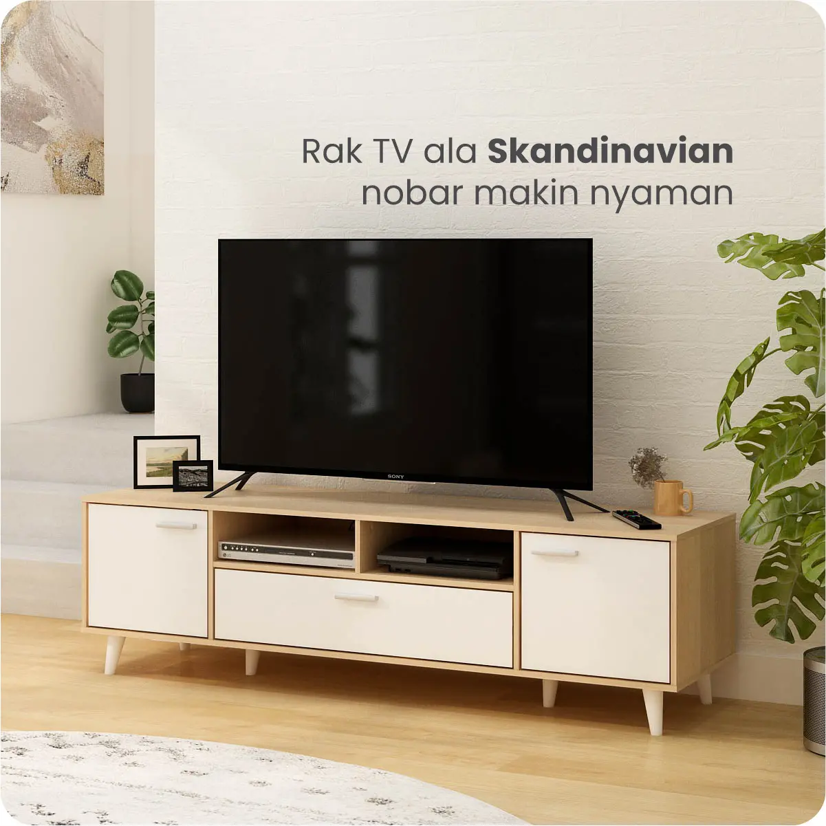 PIRA METROPOLIS  - BELATRIX TV150 MEJA TV / RAK TV warna PRO OAK - WHITE - PIRA METROPOLIS OX - foto 8