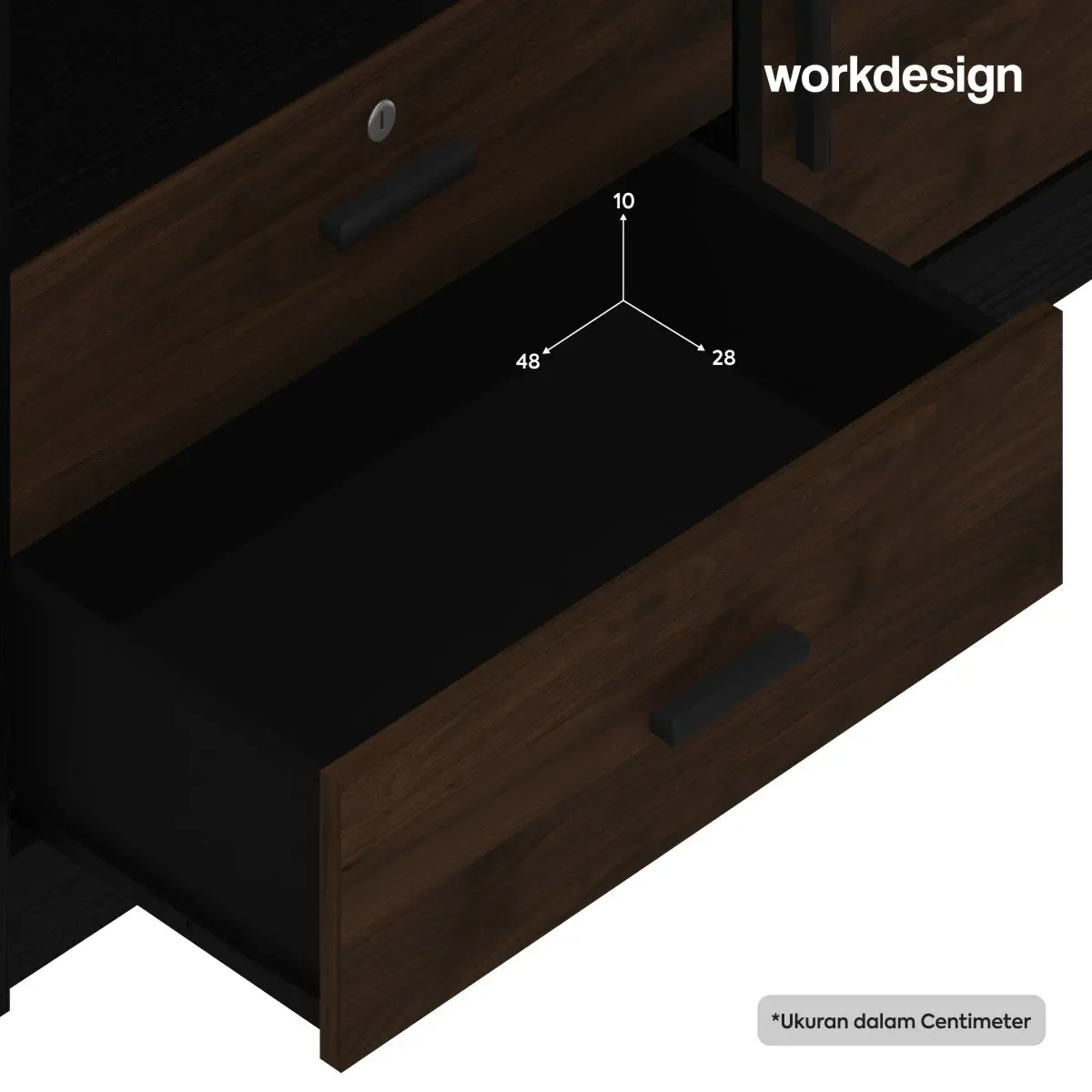 WORKDESIGN BURO DK120 MEJA KERJA / MEJA KANTOR / MEJA KERJA SUDUT warna BLACK OAK - WORKDESIGN - foto 6