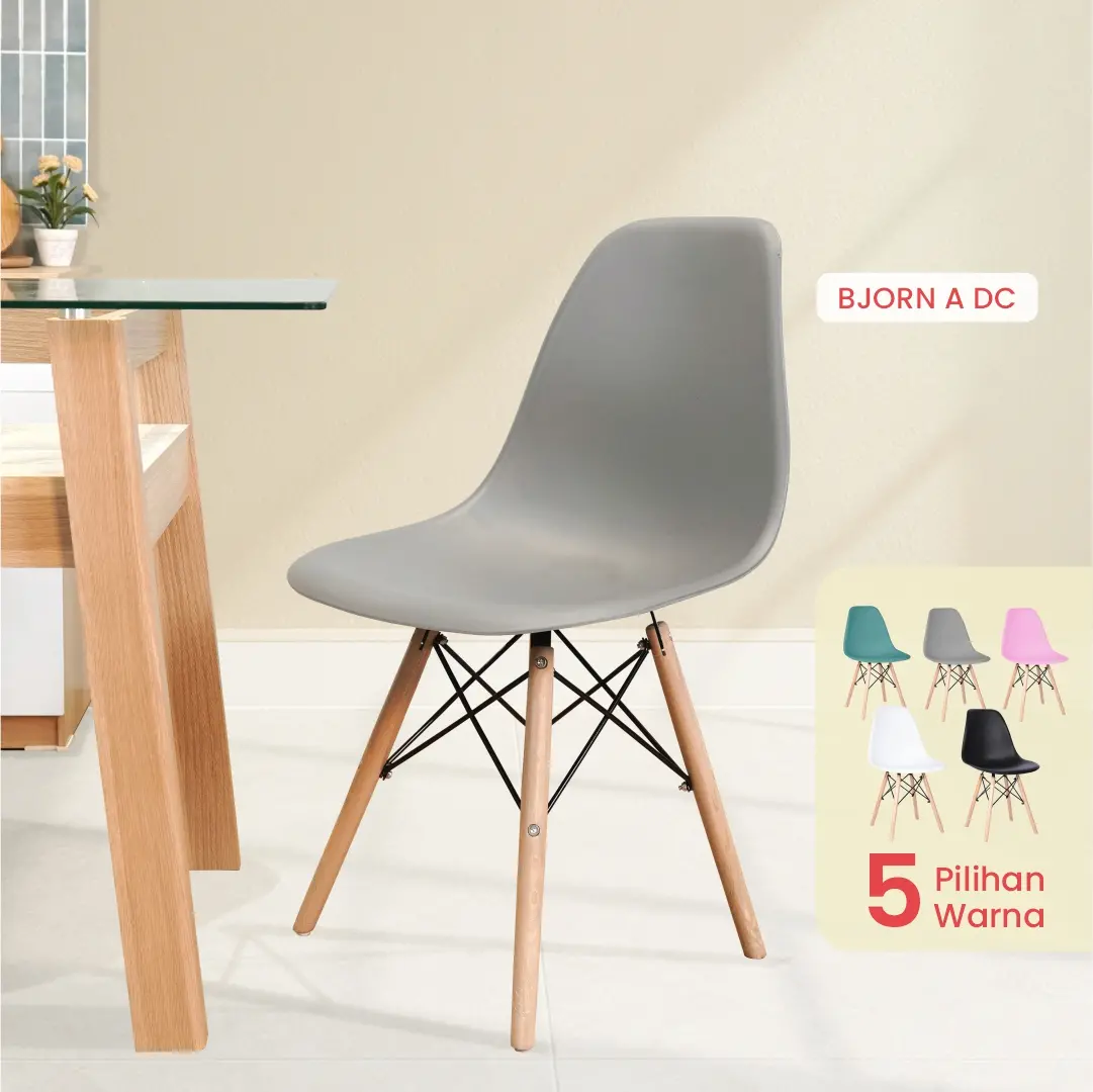 PIRA - BJORN DC KURSI KERJA / KURSI MAKAN / KURSI TERAS / KURSI CAFE / KURSI SANTAI / KURSI BELAJAR / KURSI PLASTIK warna DARK TAUPE - PIRA - foto 1