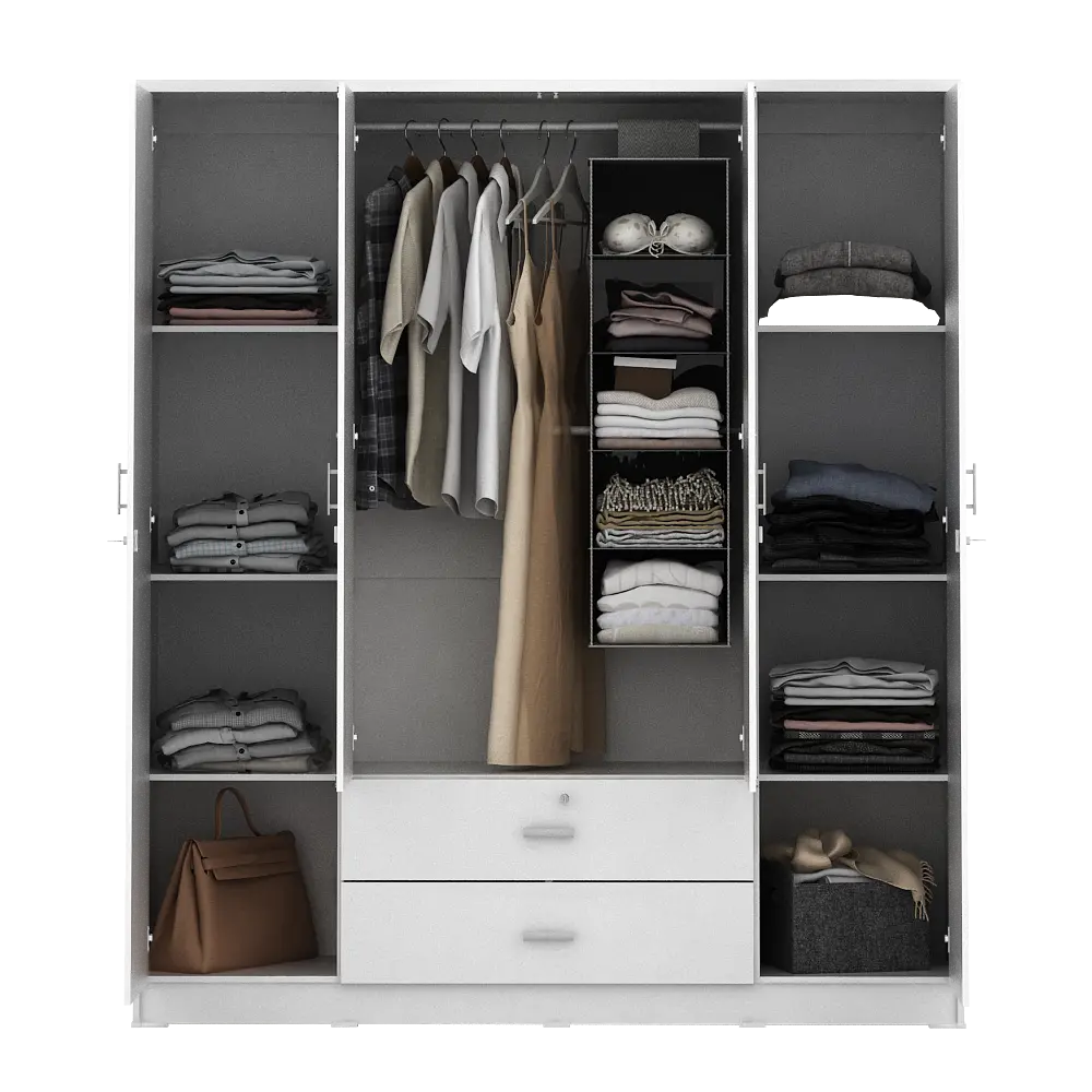 PIRA METROPOLIS OX - ASTA 4PL LEMARI PAKAIAN 4 PINTU DENGAN LACI warna WHITE - PIRA METROPOLIS OX - foto 12