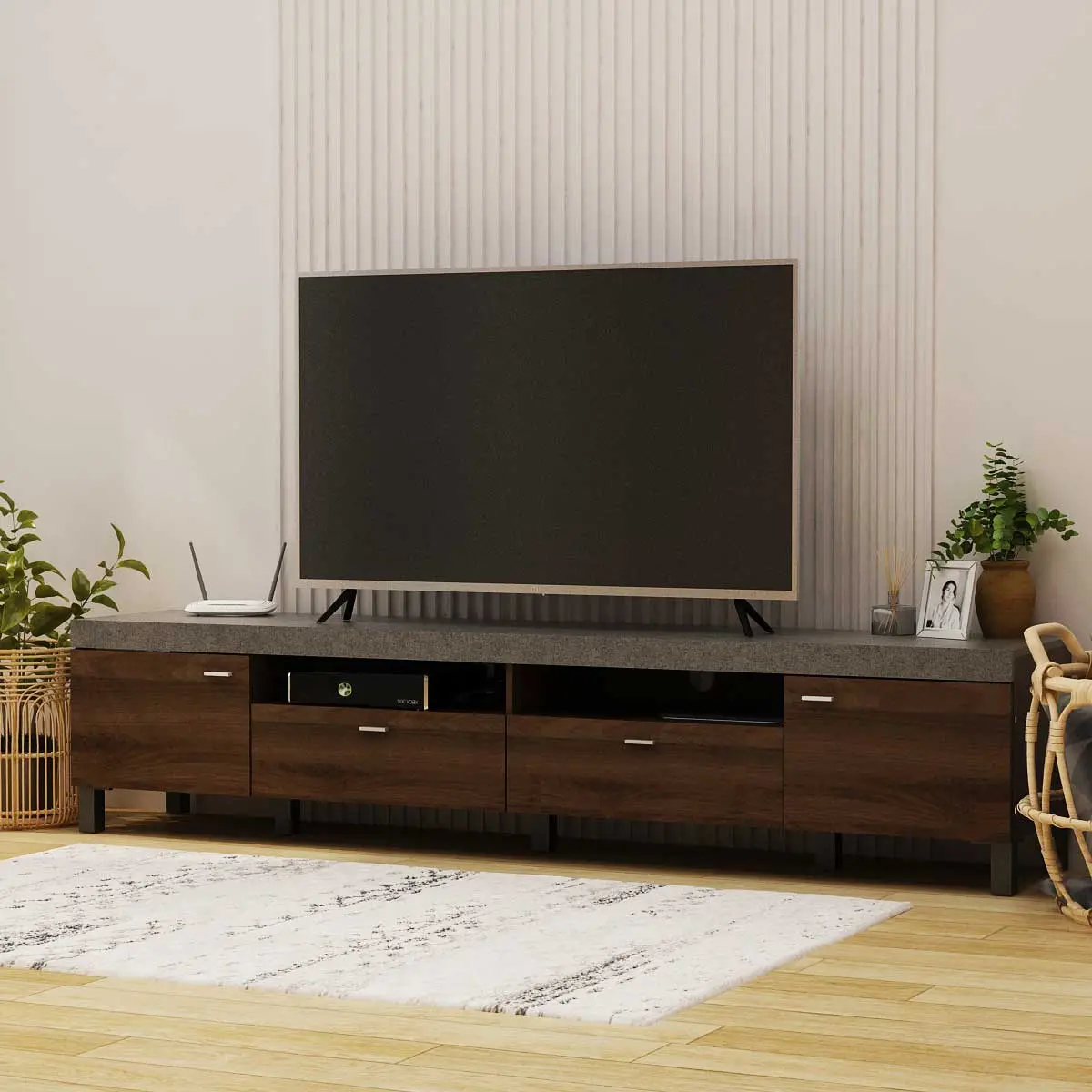 PIRA BAVARIAN - BENEDICT TV210 MEJA TV/RAK TV warna BROWN WALNUT - STONE - BAVARIAN - foto 5