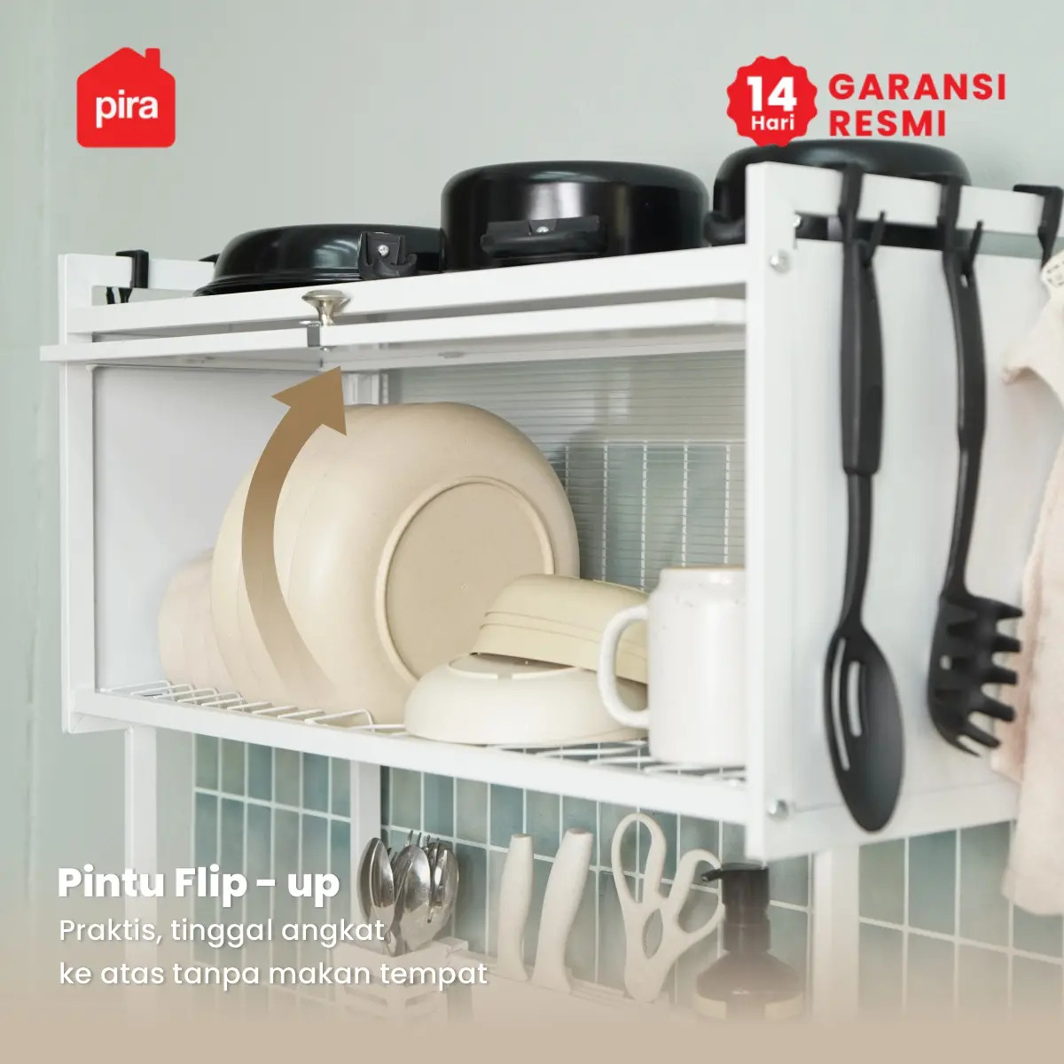 PIRA HOME - DISH MDR65 RAK PIRING / RAK DAPUR / RAK CUCI PIRING / RAK WASTAFEL / RAK PENGERING PIRING warna BLACK - PIRA HOME - foto 5