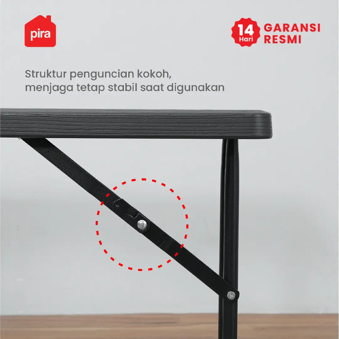 PIRA - FOLDA FD108 BC W SET MEJA LIPAT OUTDOOR / MEJA SERBAGUNA / MEJA PIKNIK / MEJA MAKAN warna DARK GREY - PIRA - foto 6