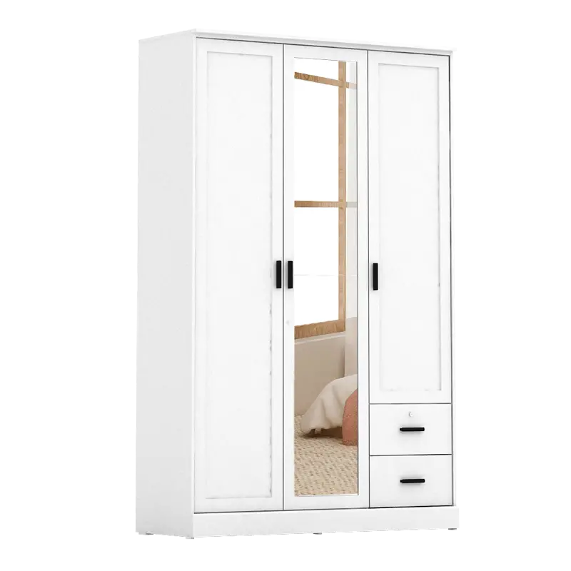 PIRA METROPOLIS - YORK 3P 2DR LEMARI PAKAIAN 3 PINTU DENGAN 2 LACI warna WHITE - PIRA METROPOLIS - foto 5