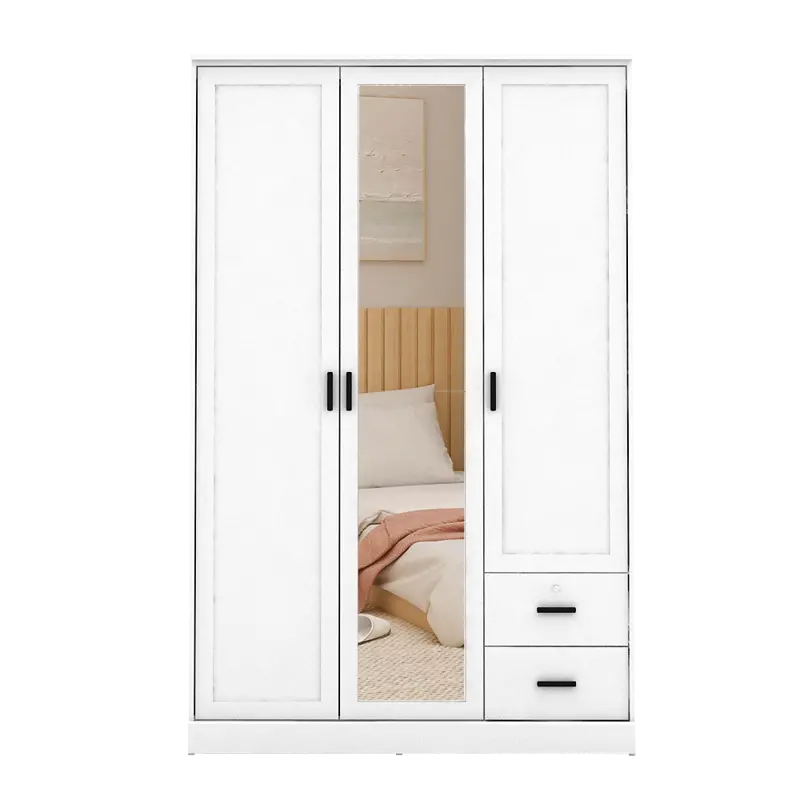 PIRA METROPOLIS - YORK 3P 2DR LEMARI PAKAIAN 3 PINTU DENGAN 2 LACI warna WHITE - PIRA METROPOLIS - foto 6