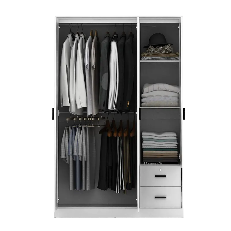 PIRA METROPOLIS - YORK 3P 2DR LEMARI PAKAIAN 3 PINTU DENGAN 2 LACI warna WHITE - PIRA METROPOLIS - foto 7