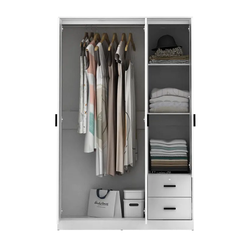 PIRA METROPOLIS - YORK 3P 2DR LEMARI PAKAIAN 3 PINTU DENGAN 2 LACI warna WHITE - PIRA METROPOLIS - foto 8