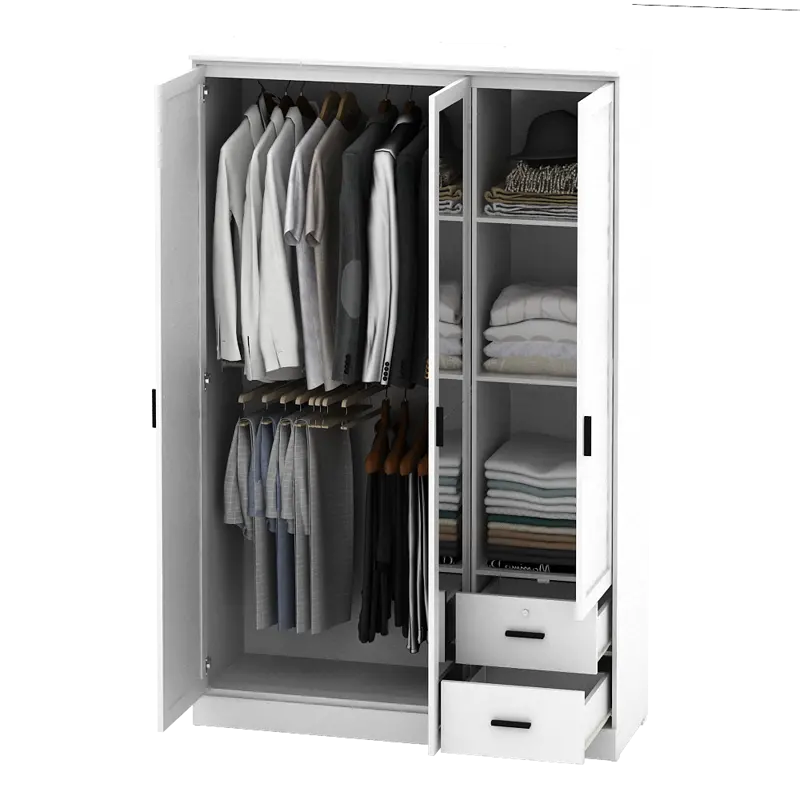 PIRA METROPOLIS - YORK 3P 2DR LEMARI PAKAIAN 3 PINTU DENGAN 2 LACI warna WHITE - PIRA METROPOLIS - foto 9