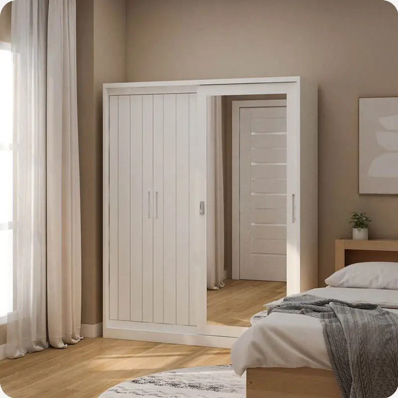 PIRA - SAXON 160 SSL MWD LEMARI PAKAIAN BESI SLIDING / PINTU GESER warna WHITE - PIRA - foto 14