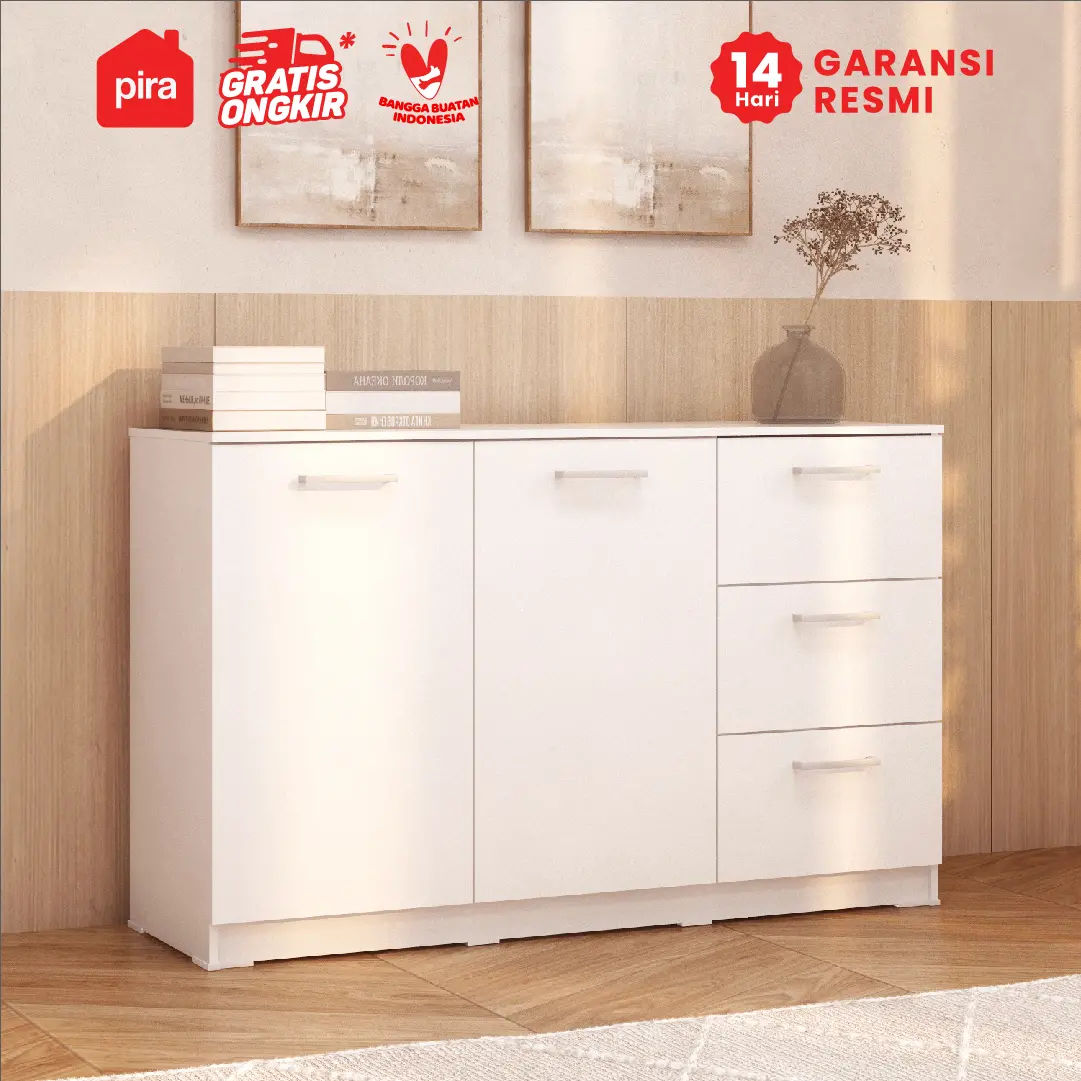 PIRA METROPOLIS OX -  ARUNA SB120 BUFET / RAK DAPUR / KITCHEN SET BAWAH DAPUR / LEMARI DAPUR warna WHITE - PIRA METROPOLIS OX - foto 2