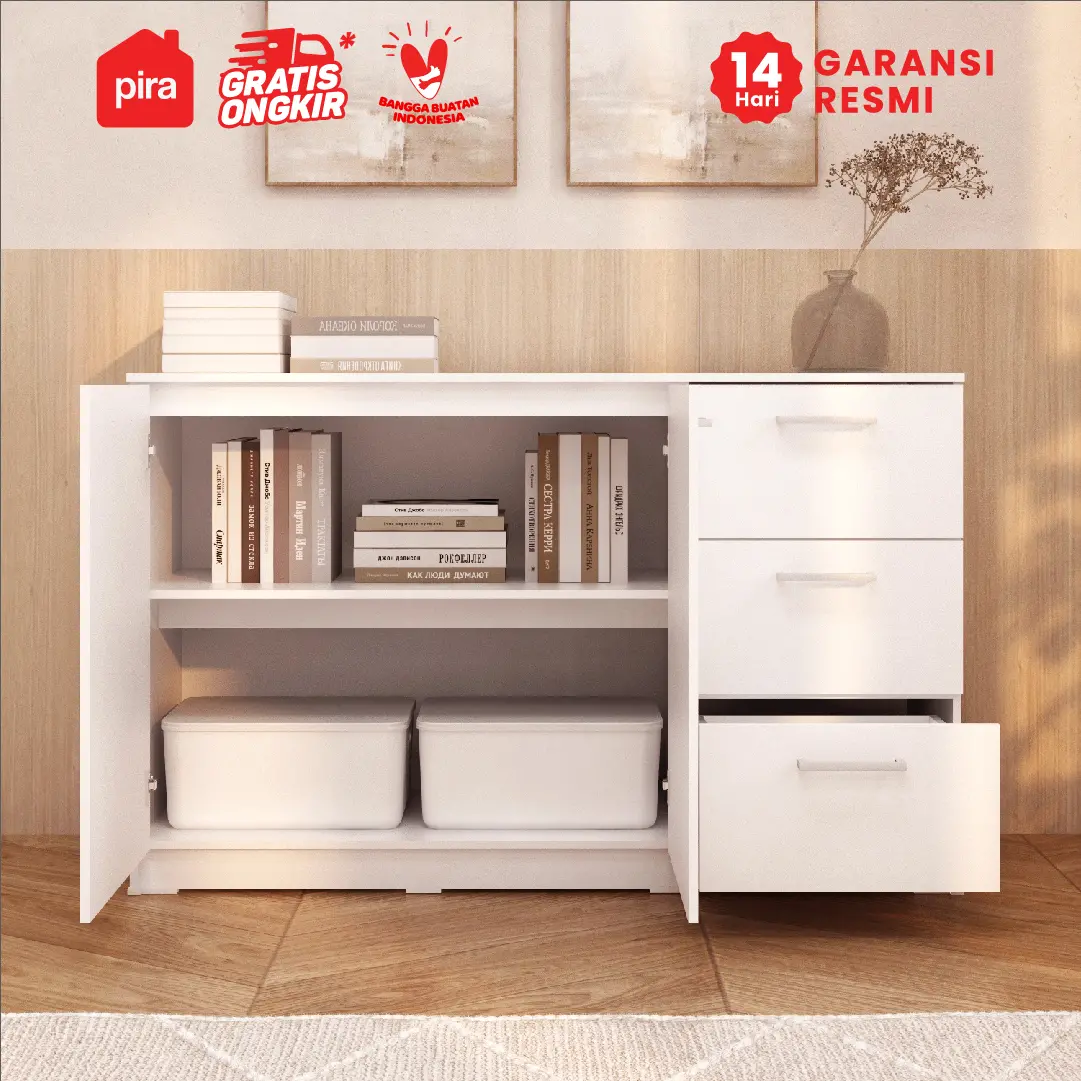 PIRA METROPOLIS OX -  ARUNA SB120 BUFET / RAK DAPUR / KITCHEN SET BAWAH DAPUR / LEMARI DAPUR warna WHITE - PIRA METROPOLIS OX - foto 3
