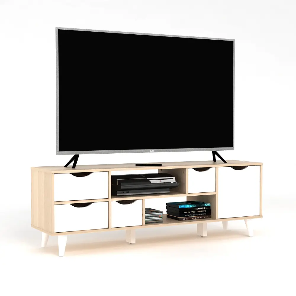 PIRA METROPOLIS OX -  FUJI TV120 MEJA TV / RAK TV MINIMALIS warna PRO OAK - WHITE - PIRA METROPOLIS OX - foto 3