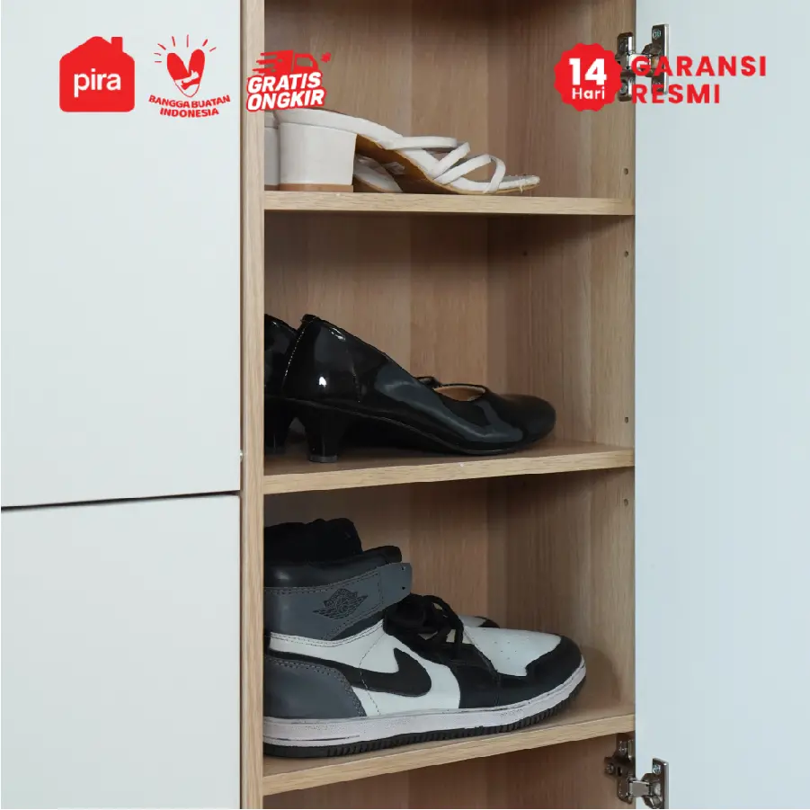 PIRA METROPOLIS - SIMON SR110P RAK SEPATU / LEMARI SEPATU TERTUTUP warna PRO OAK - WHITE - PIRA METROPOLIS - foto 8