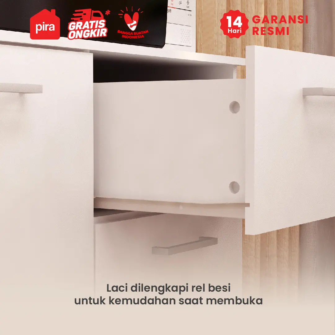 PIRA METROPOLIS OX -  ARUNA SB120 BUFET / RAK DAPUR / KITCHEN SET BAWAH DAPUR / LEMARI DAPUR warna WHITE - PIRA METROPOLIS OX - foto 7