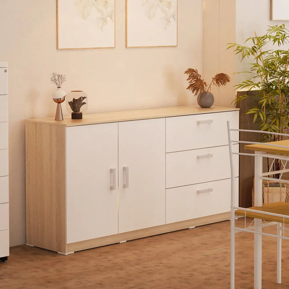 PIRA METROPOLIS - ALBA BAZ SB 150 BUFET warna SONOMA OAK - WHITE - METROPOLIS - foto 7