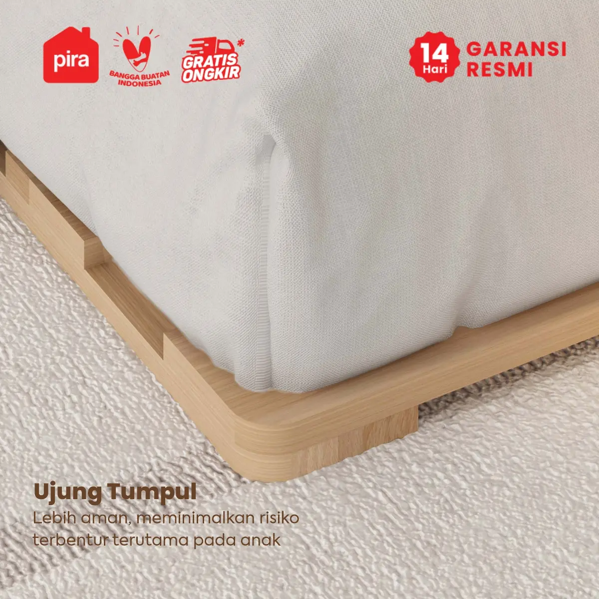 PIRA -  ONDA BD160 DIPAN / DIPAN TEMPAT TIDUR / ALAS KASUR / RANJANG warna PRO OAK - PIRA - foto 4